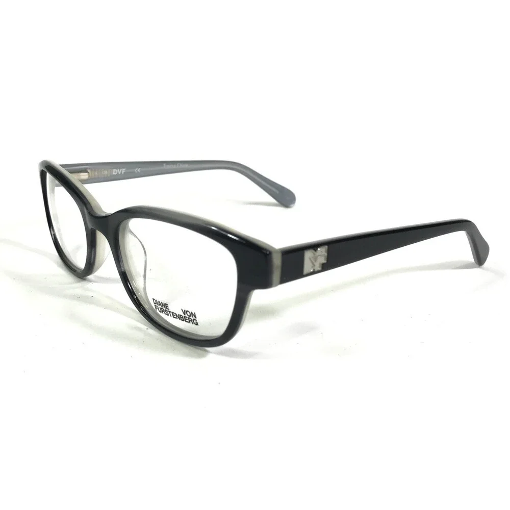 Diane von Furstenberg Eyeglasses Frames DVF5120 001 Black Gray Cat Eye 51-18-135